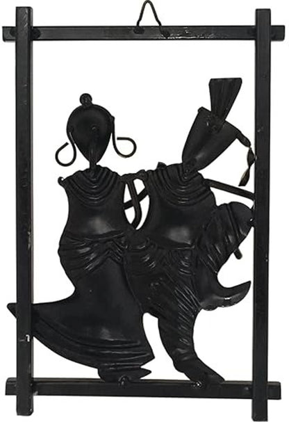 Radha Kishan Wall Hanging Showpiece, Vibrant Rajasthani Handpainted Wall Mount 12 inch
