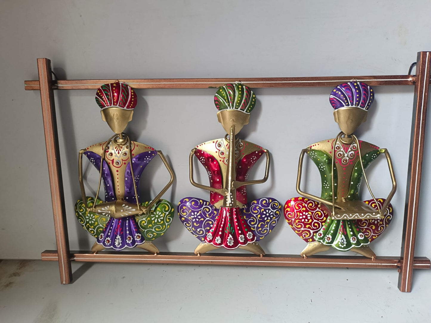 3  Rajasthani Folk Metal Wall Hanging 20 inch